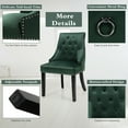 thumbnail image 5 of Gymax Set of 2 Button-Tufted Dining Chair Upholstered Armless Side Chair Green, 5 of 7