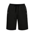 thumbnail image 3 of Besolor Plus Size Athletic Shorts for Men Wide Leg Elastic Waist Drawstring Casual Quick Dry Workout Running Shorts with Zipper Pocket(5X-Large,Black), 3 of 6