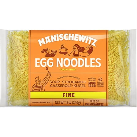 Pack of 12, Manischewitz Luck-Shen Fine Egg Noodles, 12 oz