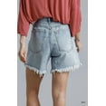thumbnail image 6 of High Rise Denim Shorts With Raw Hem 1, 6 of 9