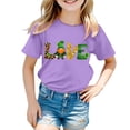 thumbnail image 1 of TZEWGL Tops For Toddler Short Sleeve Crew Neck Cartoon Prints Trendy Top For Kids size 3-4T, 1 of 4