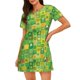 thumbnail image 1 of Fotbe St. Patrick's day Bata de Dormir para Mujer con Estampado, Camisón de Algodón de Manga Corta, Ropa de Dormir Casual, 1 of 6
