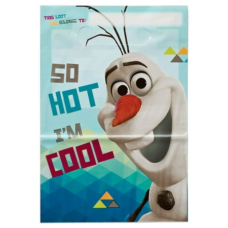 Olaf Frozen Birthday Party Favor Treat Bags, 8ct