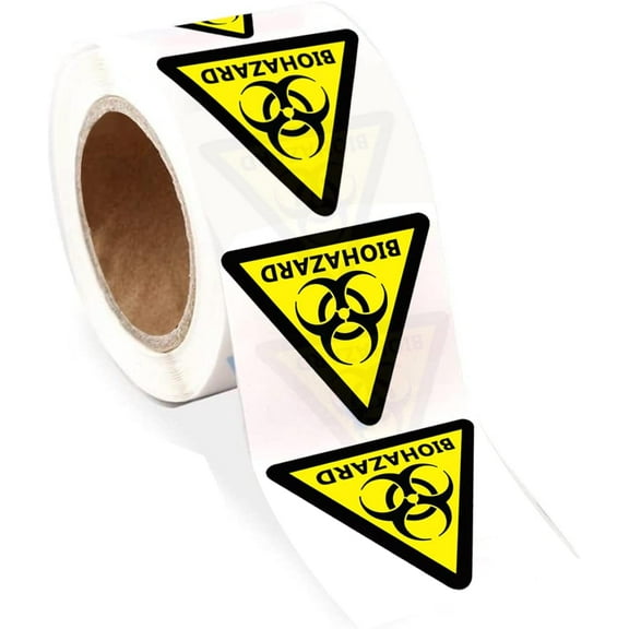 Hard Hat Stickers,Biohazard Warning Labels for Labs,Hospitals,Industrial,2 Inch,500 Pcs Per Roll