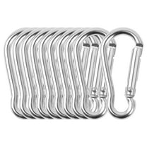 60mm Long Loaded Lock Silver Tone Alloy Carabiner Hook 10pcs