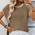 thumbnail image 4 of Besolor Womens Summer Cap Sleeve Knit Tops Casual Sleeveless Sweater Vest Crew Neck Trendy Tank Top, 4 of 7