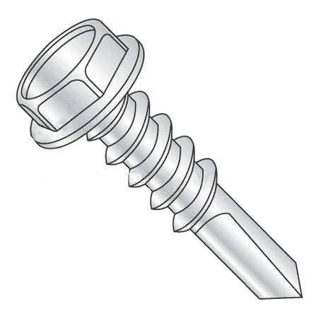 

#12-24 x 2 Self-Drilling Screws / Unslotted / Hex Washer / Steel / Climaseal Finish / #5 Point (Quantity: 2000 pcs)