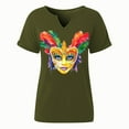 thumbnail image 3 of YueHuiYing Mardi Gras Shirts for Women Outfits Mardi Gras Outfit for Women Mask Graphic Printed Short Sleeve Carnival Shirt, 3 of 6