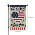 thumbnail image 2 of 4th of July God Bless America Garden Flag,12 X 18 Inch Double Sided Strip and Star Heart Burlap Flags for Independence Day,Patriotic Rustic Memorial Day Banner for Yard Outdoor Holiday, 2 of 7