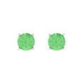 thumbnail image 3 of Clara Pucci 1.5Ct Green Round Cut VVS1 Push Back Stud 18k Solid hypoallergenic Gold Designer Earrings For April, 3 of 7