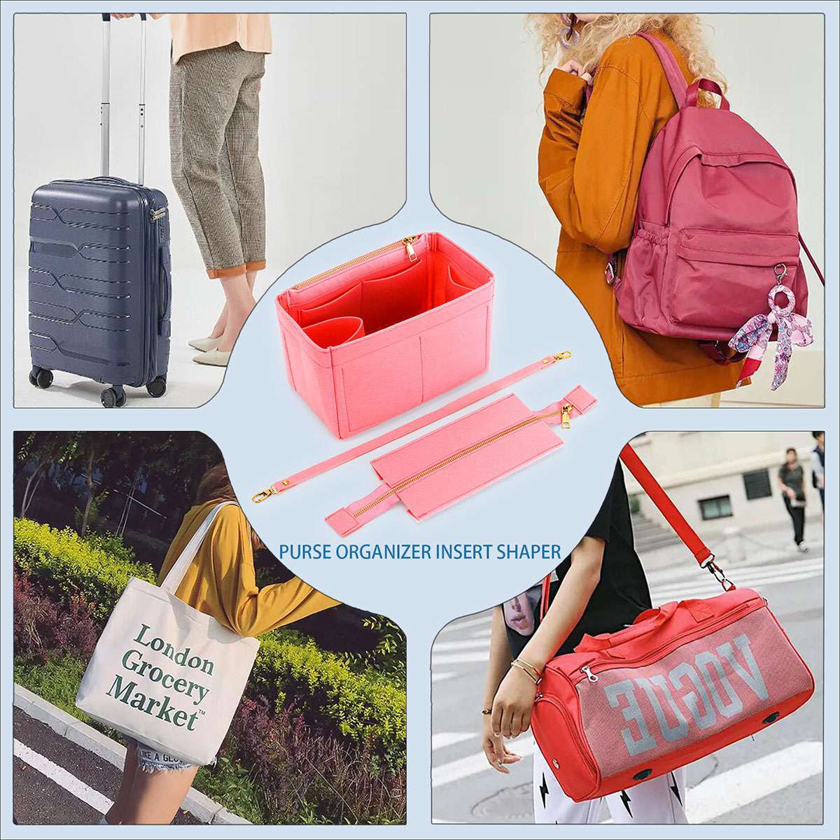Felt·Bag in bag]Bag Organizer for neverfull, Bag Insert, Purse Insert, Purse  Organizer | Shopee Philippines