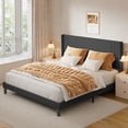 thumbnail image 6 of 5 Pieces Kingsize Bedroom Furniture Set,Includes Kingsize Bed Frame,6-Drawers Dressers of 2,Nightstand Sets with Mental Handles for Bedroom,Black, 6 of 19