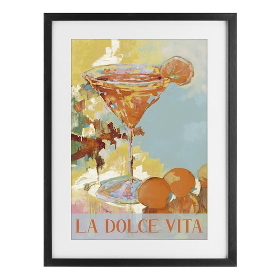 Stupell Industries La Dolce Vita Citrus Cocktail Black Framed Print Under Glass, design by Jane Slivka