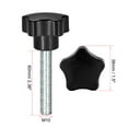 thumbnail image 2 of Uxcell M10 x 60mm Male Thread 38mm Head Star Knobs Zinc Plated Black 1 Pack, 2 of 5