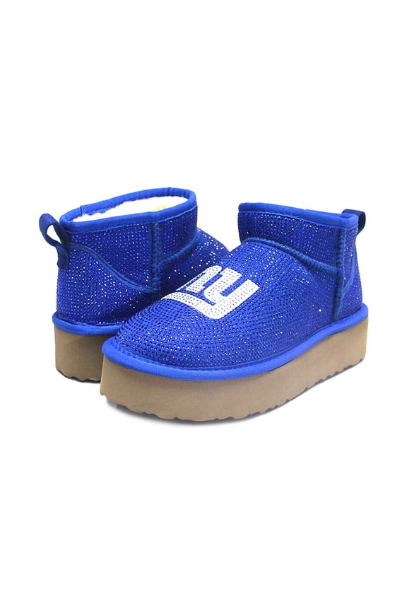 Women's Cuce Royal New York Giants Crystal Platform Boots