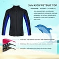 thumbnail image 2 of REALON Kids Wetsuit Top Jacket for Boys Girls Toddler Youth, Children's Wet Suit Shirt Neoprene 3mm Long Sleeve Swimsuit for Swimming Surfing Water Sports, 2 of 7