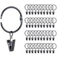 thumbnail image 1 of 42 Pack Openable Curtain Rings with Clips, 1 Inch Interior Diameter, 1 of 5