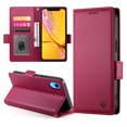 thumbnail image 7 of Designed for iPhone XR Wallet Case, with Card Slots Strong Magnetic Closure PU Leather Flip Fold Shockproof Kickstand Durable Purse Flip Case for iPhone XR - Winered, 7 of 7