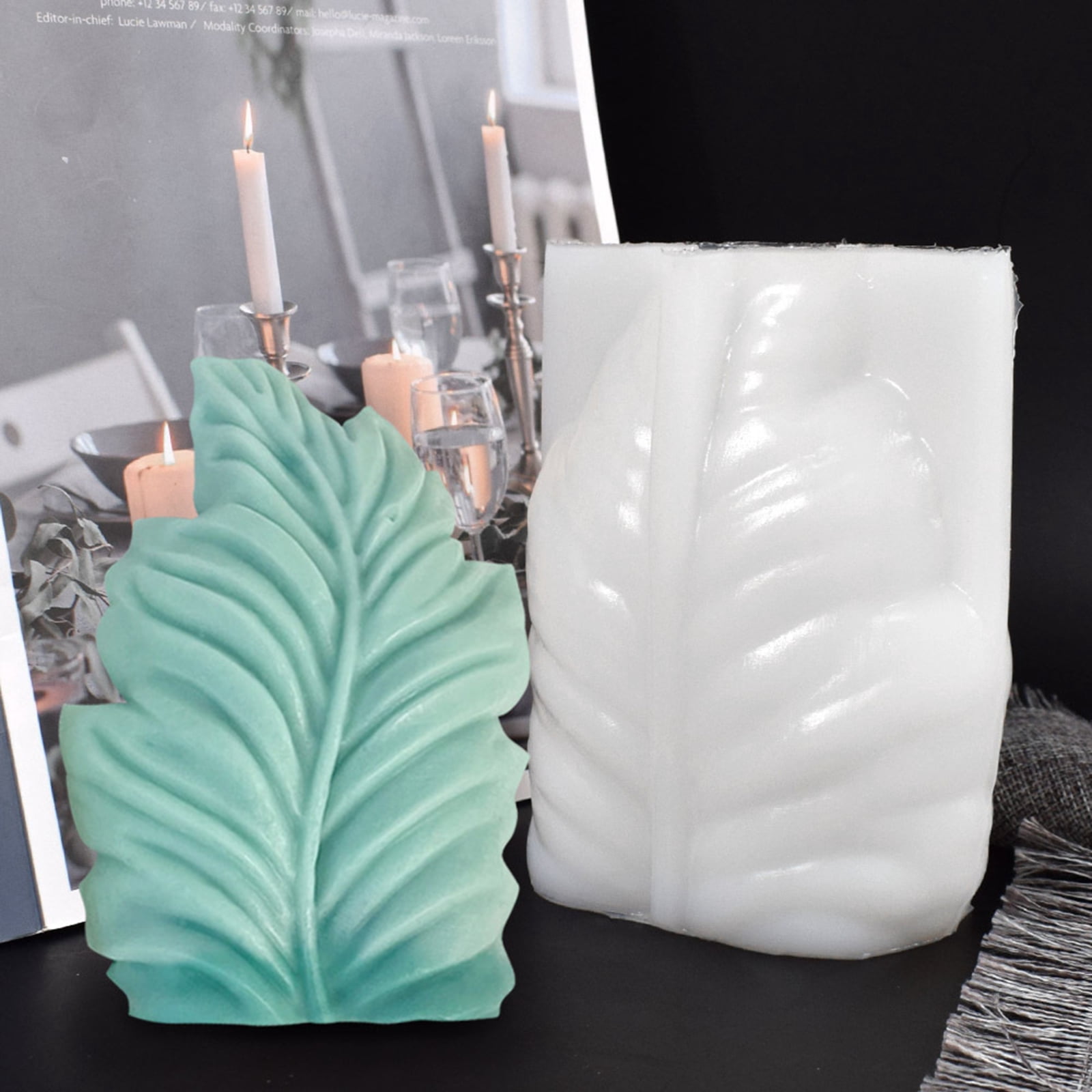 Leaf Silicone Mold Coral Candle Mold for Crafting Candle Soaps Plaster Resin Crafts Ornament Home Holiday Decoration