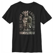 Boy's Star Wars: The Mandalorian Shining Mando Graphic Tee Black Medium
