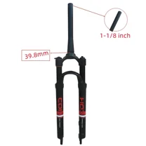 DONSP1986 26" Bicycle Suspension Fork 28.6mm Tapered Tube Single Shoulder 1-1/8" Threadless, Disc Brake, Aluminum Bike Front Fork