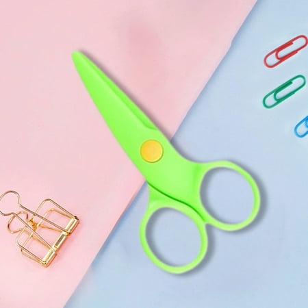 

New for 2024 Home Office Furniture Childrens DIY Crafts Plastic Scissors Students Do Not Hurt Hands Resilient Scissors Kindergarten Round Head Wrapped Edges to Save Energy Scissors