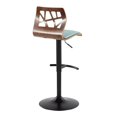 thumbnail image 6 of Folia Adjustable Bar Stool, Black Bar Stools, Bar Chairs, Swivel Bar Stools, Bar Stools Set of 2, Bar Stools for Kitchen Counter (Walnut Wood, Teal Fabric), 6 of 6