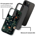 thumbnail image 2 of Case for iPhone 13 Pro, Green Floral Embroidery Flower Design Hybrid Dual Protection Soft TPU Hard PC Shockproof Anti-Scratch Cover Men Women Stylish Protective Phone Case, 2 of 6