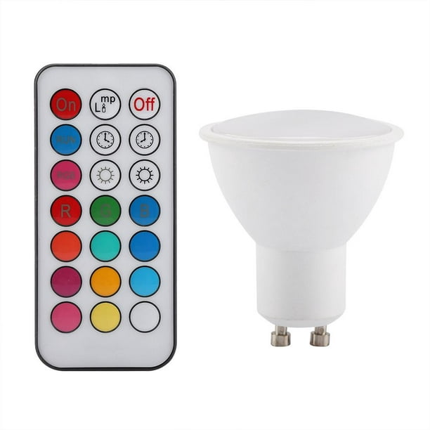 Ampoule LED Spptty, nouvelle lampe ampoule LED GU10 3W RGB blanc chaud à  changement de couleur avec télécommande, lumière LED RGB RGB 