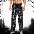 thumbnail image 2 of CONZONE Halloween Pajama Pant for Men Elastic Waist Drawstring Hallowmas Printed Mens Lounge Pants Soft Sleepewear Pjs Bottoms with Pockets, 2 of 4