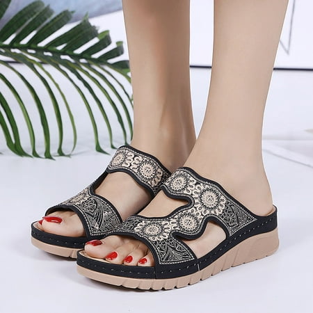 

Summer Slippers For Women Beach Accesseories Flip Flops For Women Fashion Women Summer Slip-On Wedges Beach Open Toe Breathable Sandals Shoes Swimming Pool Accessories Mens Women Slippers