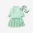 thumbnail image 2 of Mikilon Girl's Sweater Dress Long Sleeve Button Pleated Casual Fall Winter Knit Dresses 5-12Y, 2 of 7
