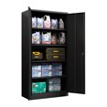 thumbnail image 1 of Aobabo 72 Inch Locking Metal Storage Cabinet w/ Adjustable Shelves, Black, 1 of 8