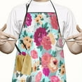 thumbnail image 2 of Pioneer Flower Floral Print Pattern Apron-Garden Aprons for Women with Pockets-Cotton Linen Waterproof Kitchen Cooking Gardening Aprons Adjustable for Kitchen,Cooking,BBQ and Salon 33x27 Inch, 2 of 7