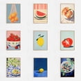 thumbnail image 2 of Póster de lienzo con diseño de frutas abstractas y modernas maximalistas para pared, con impresiones de naranjas, melocotones, fresas, sandías, tomates, limones y higos, para decoración del hogar, 2 of 5
