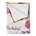 thumbnail image 2 of Birthday Party Soft Flannel Fleece Throw Blanket, Celebration Themed Owl Family Colorful Cone Hats on Backdrop Art, Cozy Plush for Indoor and Outdoor Use, 70" x 90", Multicolor, by Ambesonne, 2 of 5