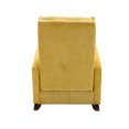 thumbnail image 6 of Accent Rocking Chair, Modern Tufted Upholstered High Back Armchair with Solid Wood Baseand Side Pocket, Comfortable Rocker Glider Chair for Nursery, Living Room, Bedroom, Yellow, 6 of 7