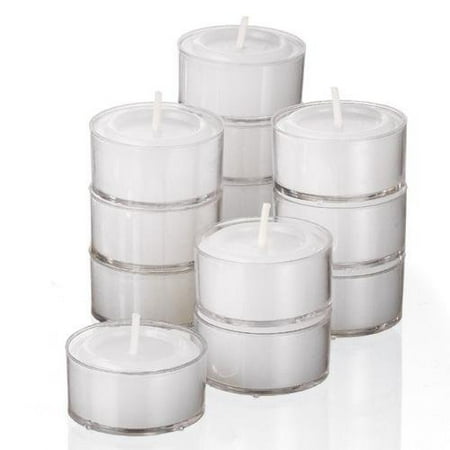 Stock Your Home 8-Hour Burning White Unscented Classic Tea Light Candles Great for Weddings, Parties, Special Occasions & Home Decorations (Set of