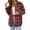 Red, variant on Women's Plaid Button Up Shirts Shackets Long Sleeve Lapel Collar Flannel Casual Fall Lightweight Jacket Outwear (XL, Red 01)