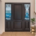 thumbnail image 2 of Blue Ombre Coastal Door Curtains for Door Window, French Sidelight Front Back Door Curtains With Tieback, Nautical Starfish Shell Summer Beach Kitchen Rod Pocket Drapes Panel, 25"x40", 2 of 5