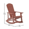 thumbnail image 6 of Flash Furniture Savannah Poly Resin Wood Adirondack Rocking Chair - All Weather Red Polystyrene - Stainless Steel Hardware, 6 of 12