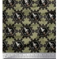 thumbnail image 1 of Soimoi Poly Georgette Fabric Hexagon,Dog & Cat Patchwork Print Fabric by Yard 42 Inch Wide, 1 of 1