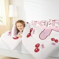 thumbnail image 4 of Feelyou Princess Monogrammed R Full Size Comforter Sets, Fashion Ribbon Cherry Bedding Comforter Set, Teens Kids Girls Women Reversible Bedding Sets, Breathable Home Decor, 3-Piece, 4 of 8