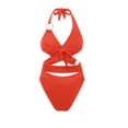 thumbnail image 4 of Erwazi One Piece Swimsuits for Women Solid Slim Monokini Padded Casual Vacation Pool Swim Bathing Suit, 4 of 5