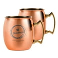 thumbnail image 1 of PERSONALIZED Stylish Bridesmaid Ultimate Gift: Custom Engraved Moscow Mule Mugs with Classic Round Rolled Rim and Sturdy Handle, Smooth Copper Finish 18 oz, Hand Drawn, Set of 2, 1 of 6