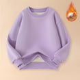thumbnail image 2 of LNWUY Fall and Winter Children's Sweatshirt Boys and Girls Fleece Warm Long Sleeve Tops Casual Solid Hoodless Sweatshirt Purple 5 Years, 2 of 8