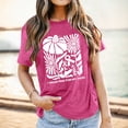 thumbnail image 2 of Trendfront Womens Pink Ribbon T Shirts Oversize Drop Shoulder Short Sleeve Loose Fit Tops Trendy Fashion Tee Cancer Awareness Outfits, 2 of 5