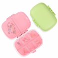 thumbnail image 1 of pitrice 2x Portable Daily Pill Case For Easy Medication On Go Travel Pill Organizer Case Pill Dispenser Case green+pink, 1 of 6