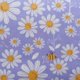 thumbnail image 3 of Patrón de paquetes de tela floral de color morado claro con abejas y flores de margaritas de manzanilla en fondo de lavanda, tela acolchada para manualidades hechas a mano, 18.0 x 22.0 in (6 unidades), 3 of 8