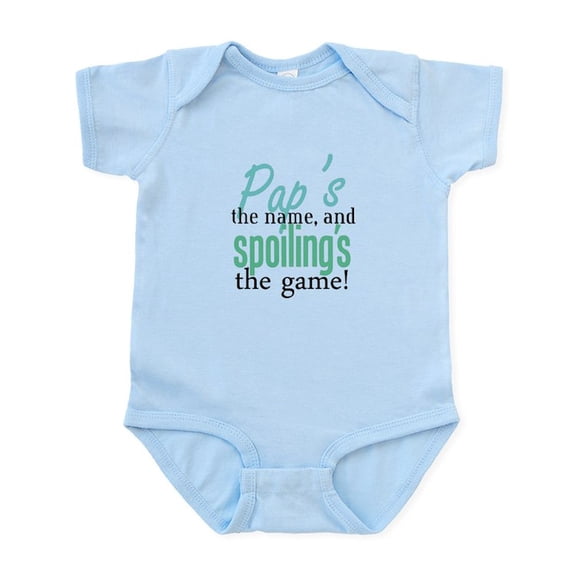 CafePress - Pap's The Name, And Spoiling's The Game! Infant Bo - Baby Light Bodysuit, Size Newborn - 24 Months